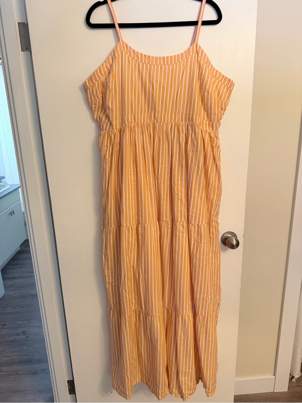 Pact Sunset Light Gauze Tiered Maxi Dress - Citrus Stripe